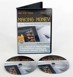 Making Money from Financial Spread Trading, Vince Stanzione, Best selling course, learn to trade DVDs, Best selling financial spread betting course, spread trading handbook
